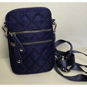 Chico's Quilted Cell Phone Carry Pouch Sling Zipper Compartments Travel